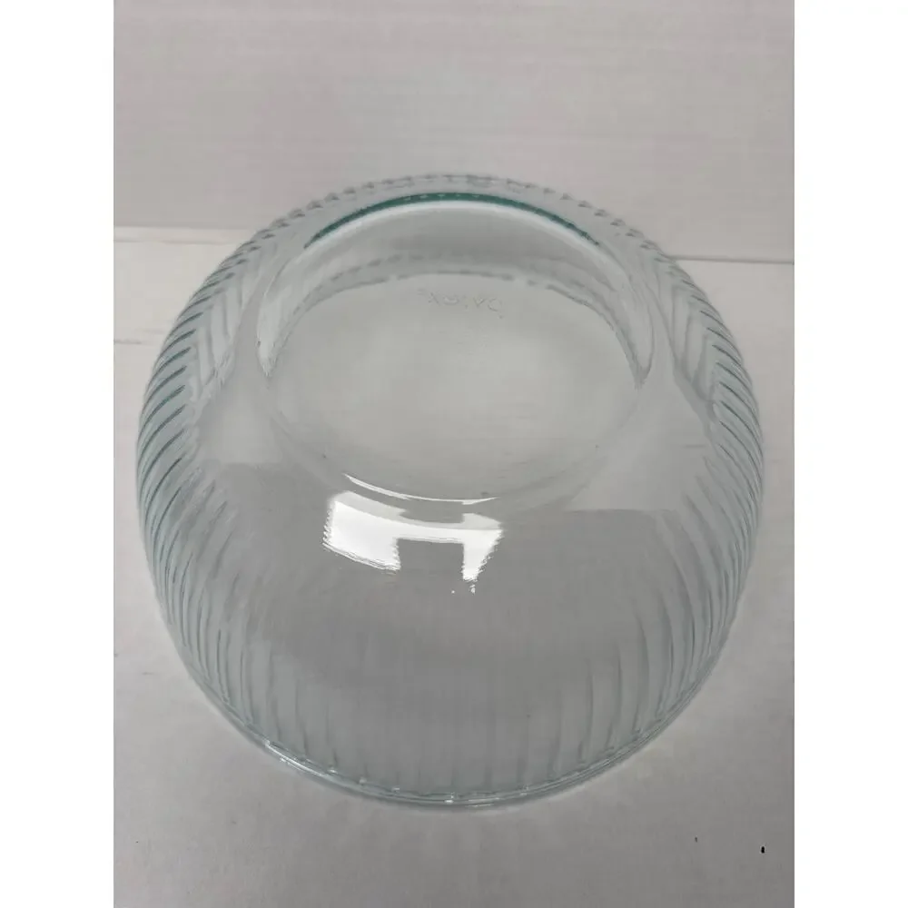 Pyrex 7404-S Clear Aqua Tint Ribbed 4.5Q Mixing Bowl USA 4.3L No Lid
